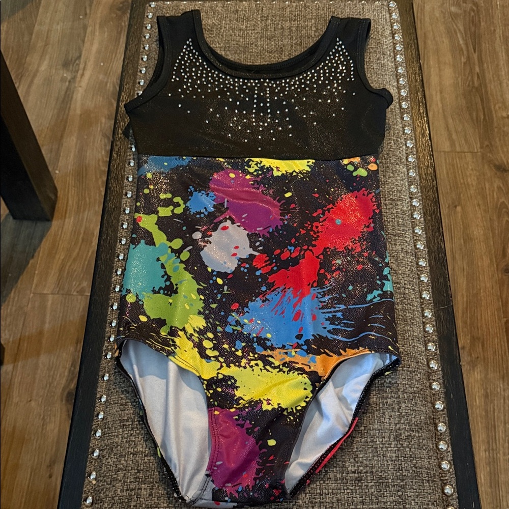 Colorful Splatter Print Leotard - Picture 2 of 3